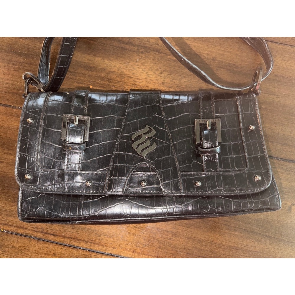 Vintage Early 2000s Rocawear Faux Crocodile Baguette Shoulder Bag